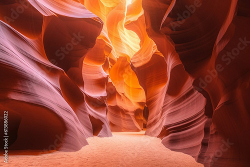 Magic Antelope Canyon in the Navajo Reservation, Arizona, United States.Image ai generate