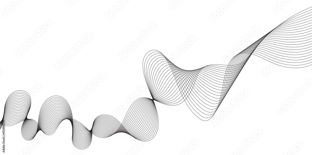 Fototapeta premium Abstract grey wavy lines background. Digital frequency track equalizer. Abstract frequency sound wave lines and technology curve lines background. Abstract background with business lines background