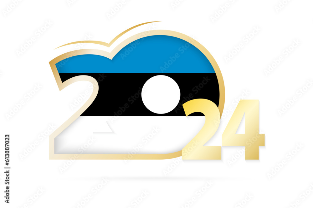 Year 2024 with Estonia Flag pattern. Year 2024 with Estonia Flag pattern.