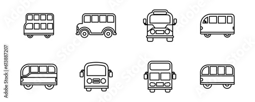 Bus Icons set, Bus vector icon, Public transport symbol, Road Transport.