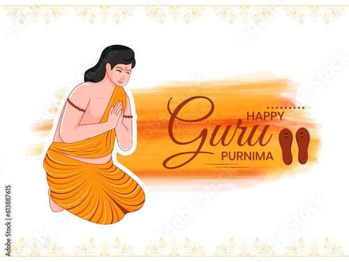 Beautiful traditional background for spiritual and academic teachers for Guru Purnima celebration.