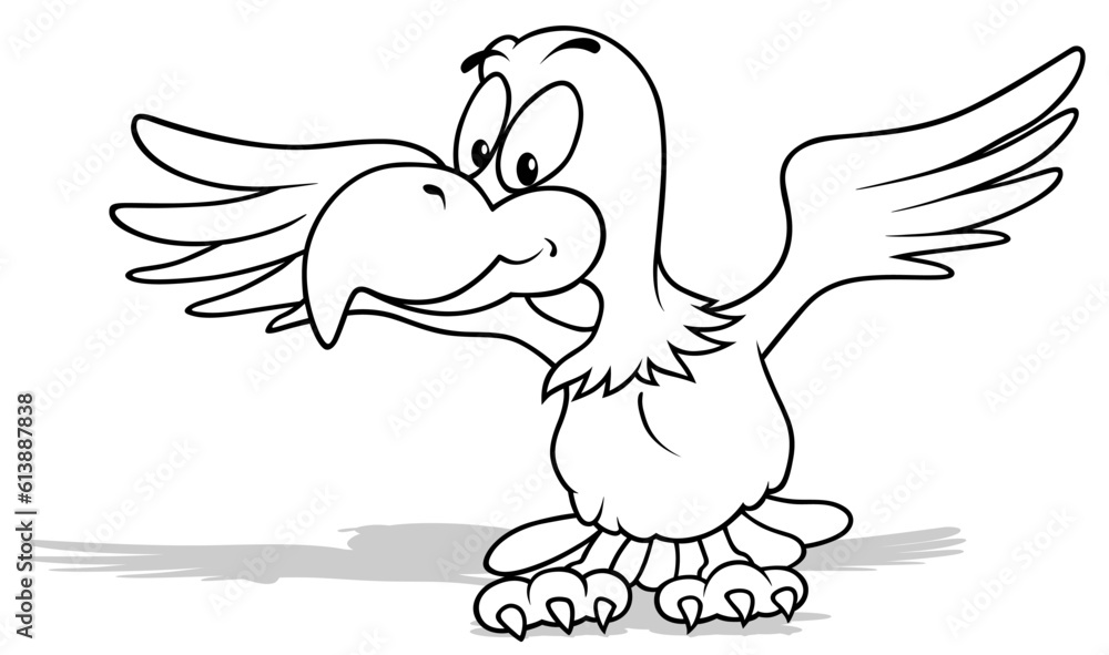 Drawing of a Bald Eagle with Outstretched Wings Drawing of a Bald Eagle with Outstretched Wings