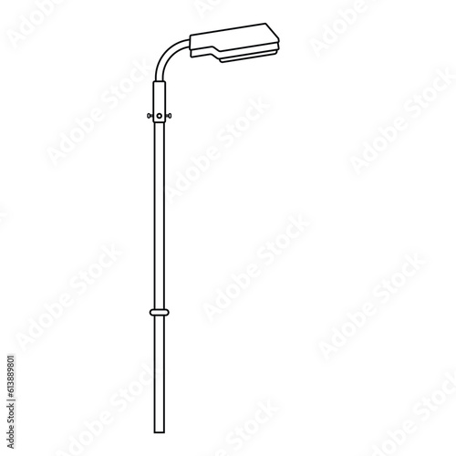Street Lamp Post Outline Icon Illustration on White Background
