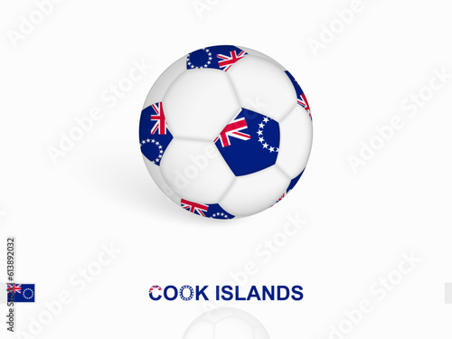 Soccer ball with the Cook Islands flag  football sport equipment.