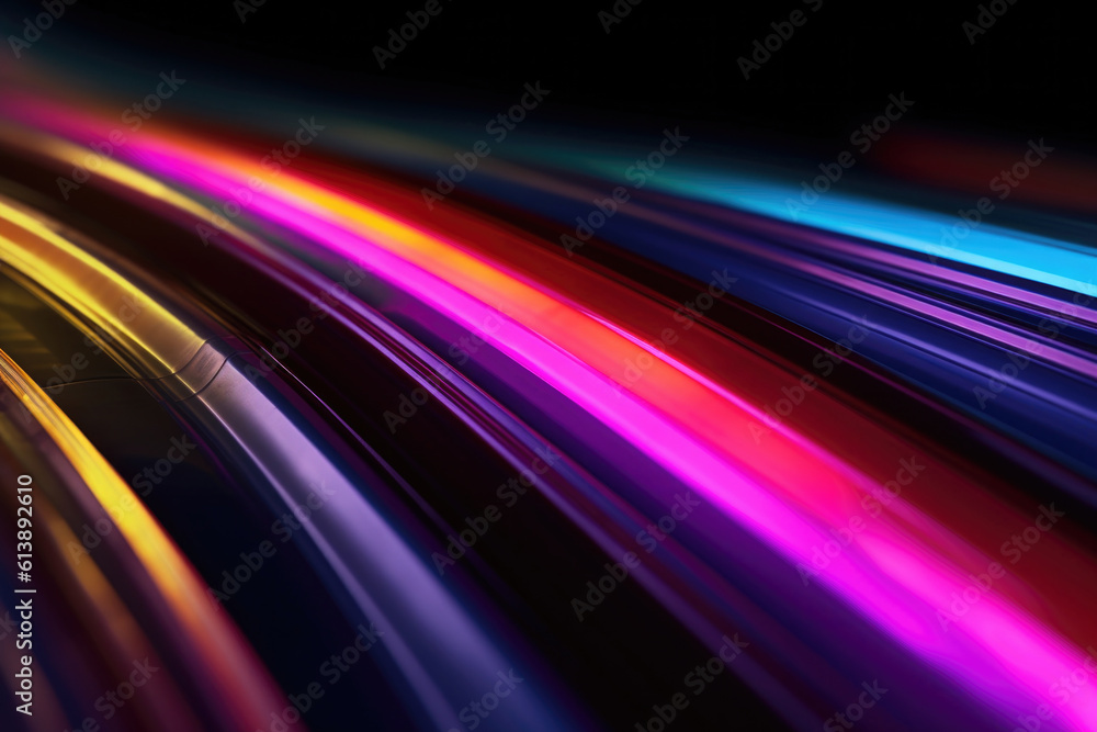 Abstract Neon Lights in Motion Vibrant Long Exposure Delight