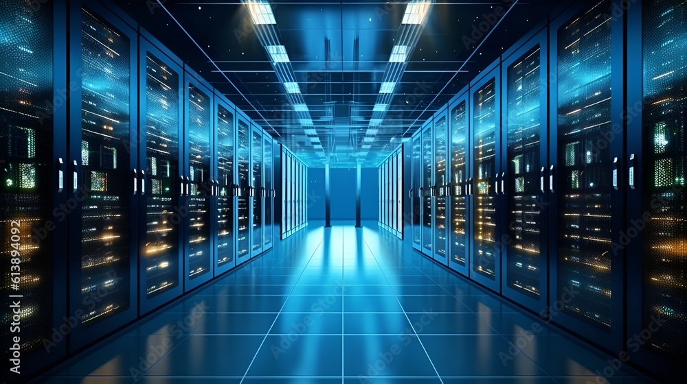 High-Tech Server Room, Data Center High-Tech Server Room, Data Center
