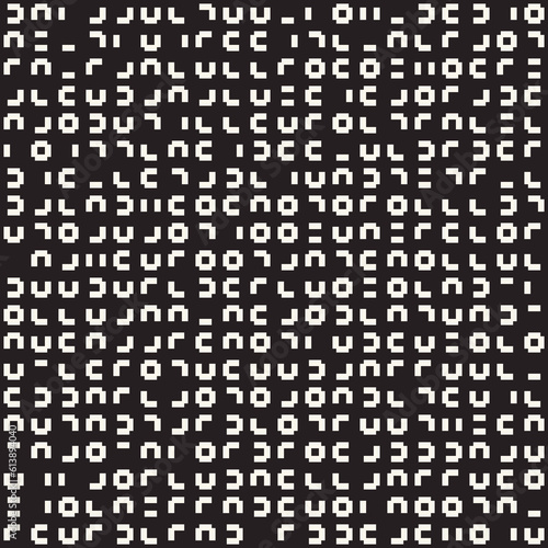 Monochrome Glitch Symbols Textured Pattern