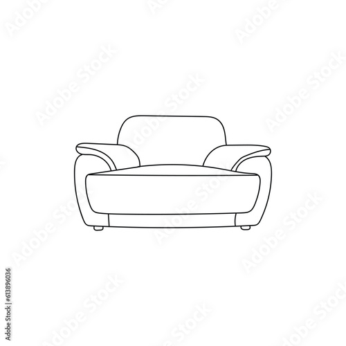 Sofa icon flat. Simple vector symbol, element graphic illustration design template