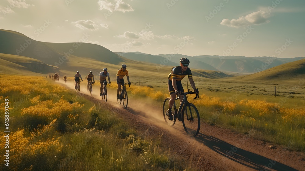 Obraz premium bicycle riders on country road