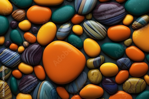 Multi-Colored Pills in Abundance on Background of Large Group of Objects. photo