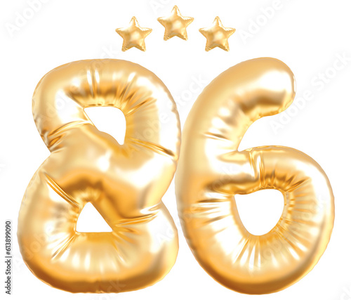 86 year anniversary number Golden