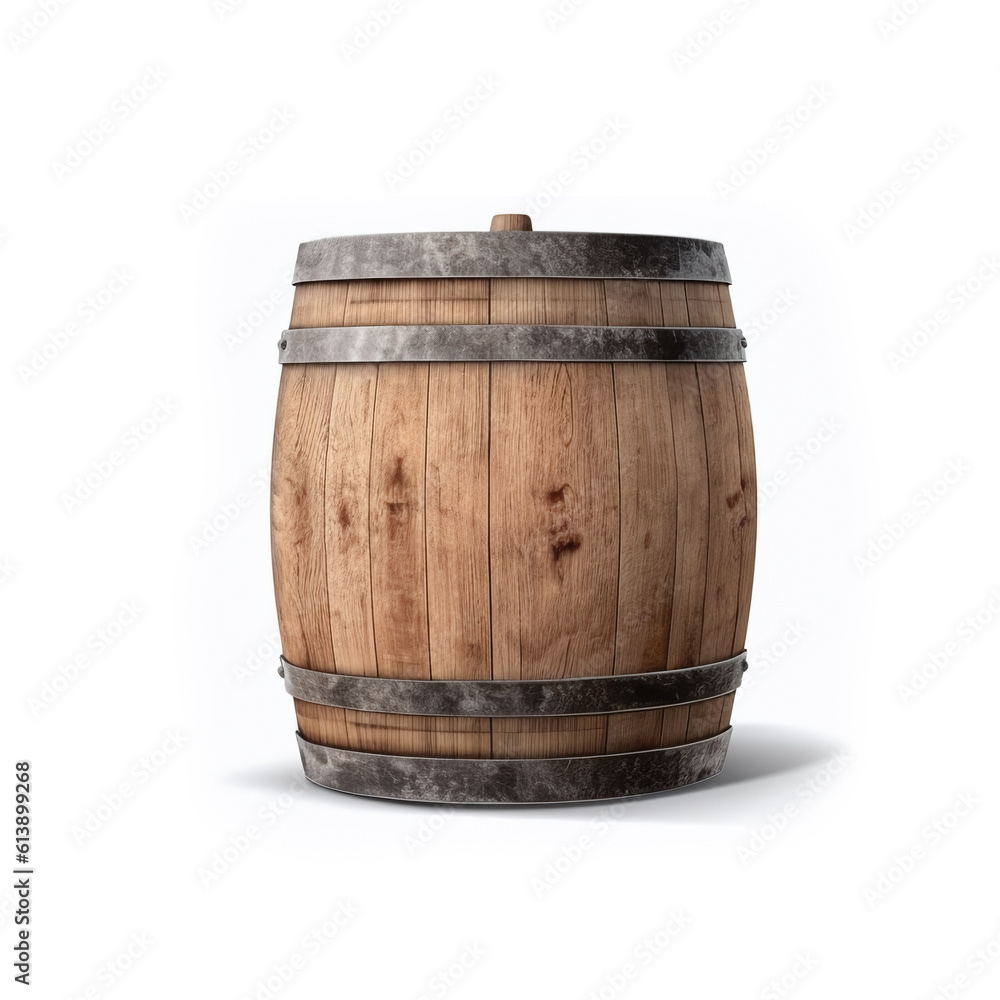 Wooden barrel isolated on a white background
Wooden barrel isolated on a white background