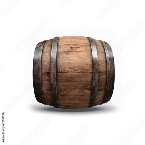 Wooden barrel isolated on a white background
