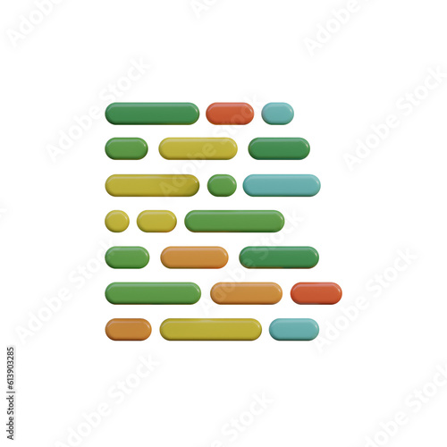 Dots & Lines 3D Alphabet or PNG Letters