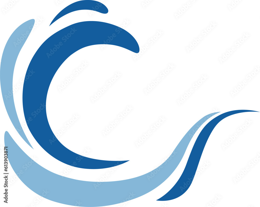 Naklejka premium 風や渦や水流を表すアイコンのセット