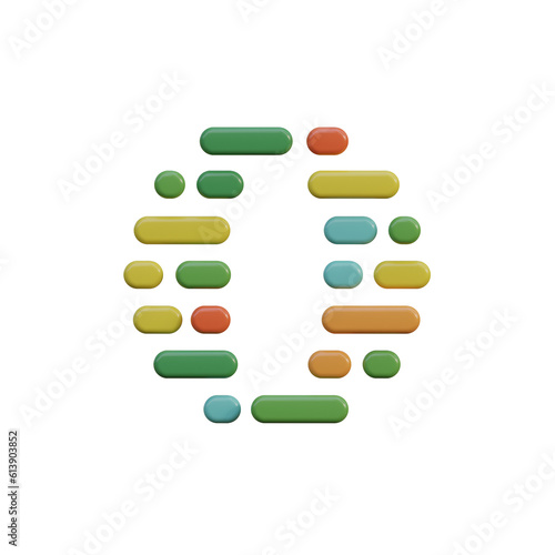 Dots & Lines 3D Alphabet or PNG Letters