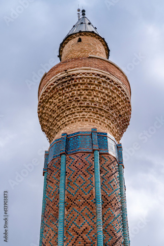 The minaret of Blue Madrasa (Gok Medrese in Turkish), Sivas, Turkey