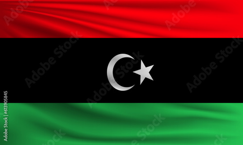 Vector flag of Libya