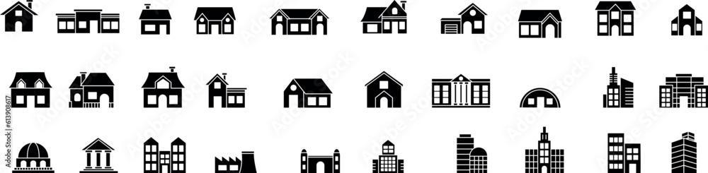 House and building icon set
