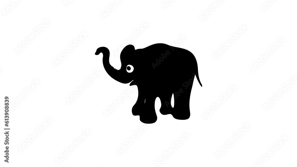 cute baby elephant silhouette