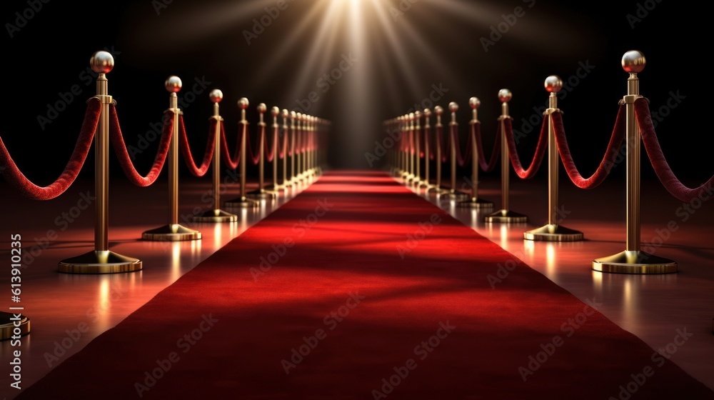 Red carpet. Award ceremony. AI generative image. Red carpet. Award ceremony. AI generative image.