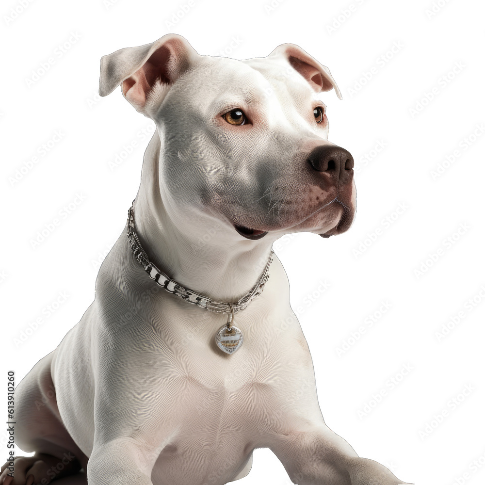 American pitbull terrier isolated on transparent background.
