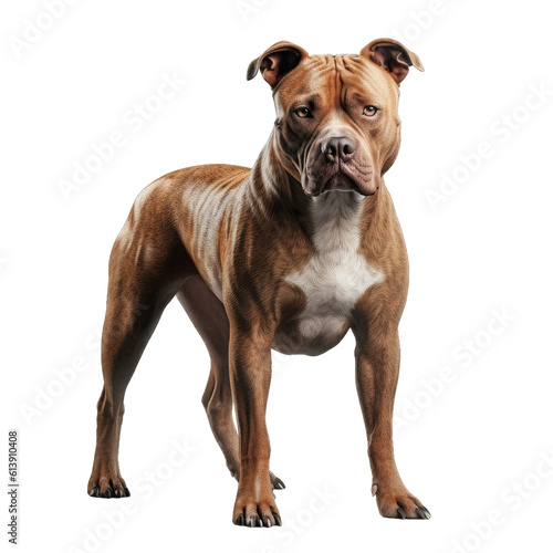 American pitbull terrier isolated on transparent background. photo
