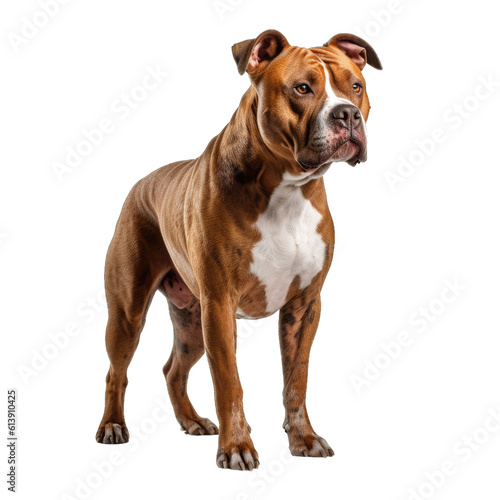 American pitbull terrier isolated on transparent background.