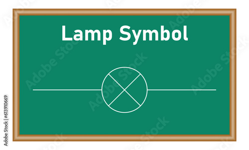 Electric symbol of lamp in physics. Resources for teachers and students.