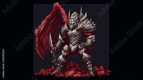 Epic 2D Gaming Character Design, Dragon Boss Armor