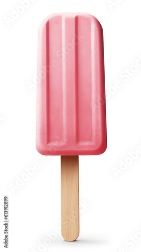 Royal purple and pastel pink colored popsicle isolated on a white colored background