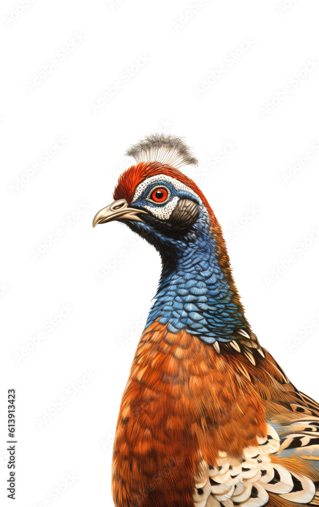 Fototapeta premium Pheasant portrait on transparent background