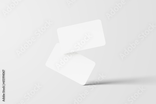 Round Business Card mockup on White Background
