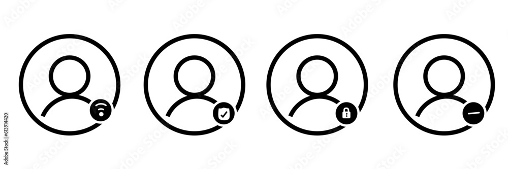 user icon set. lock user, protect user, delete user icon symbol sign collections. vector illustration user icon set. lock user, protect user, delete user icon symbol sign collections. vector illustration