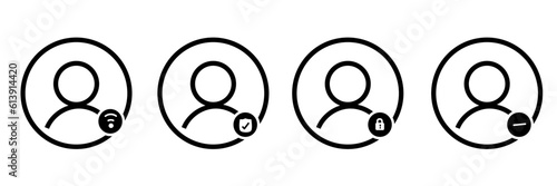 user icon set. lock user, protect user, delete user icon symbol sign collections. vector illustration