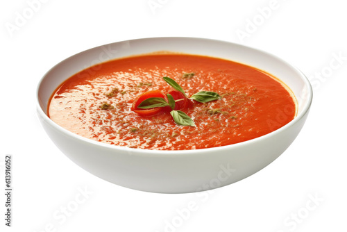 Delicious Bowl of Tomato Soup Isolated on a Transparent Background