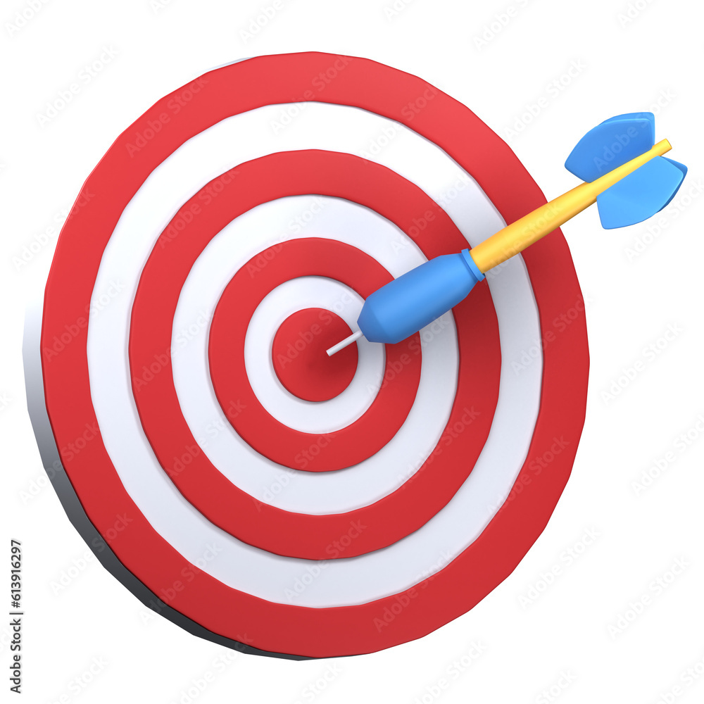 3d target icon dart board with arrow, 3d render illustration 3d target icon dart board with arrow, 3d render illustration
