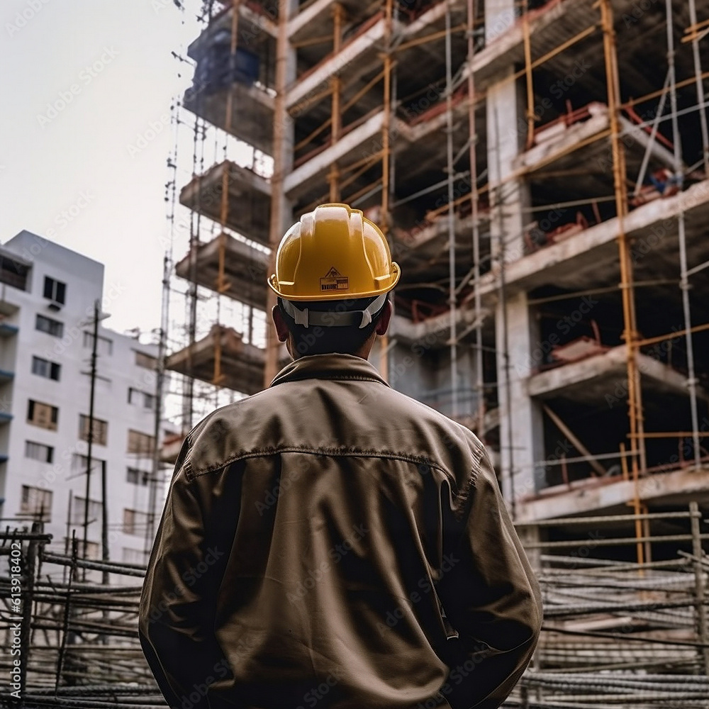 Construction worker on construction site Construction worker on construction site