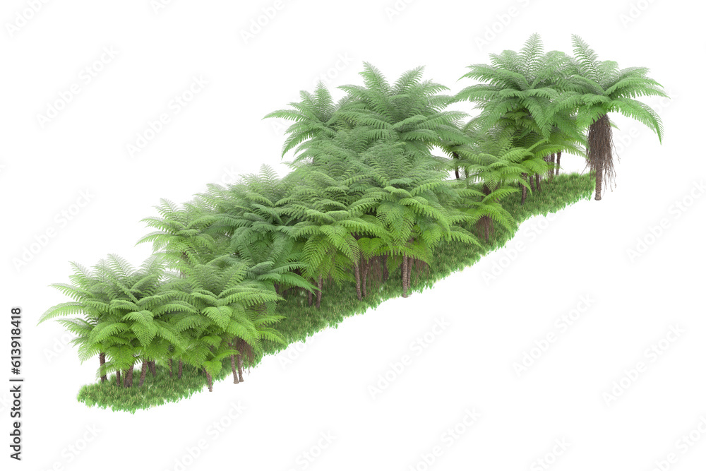 Fototapeta premium Tropical island on transparent background. 3d rendering - illustration