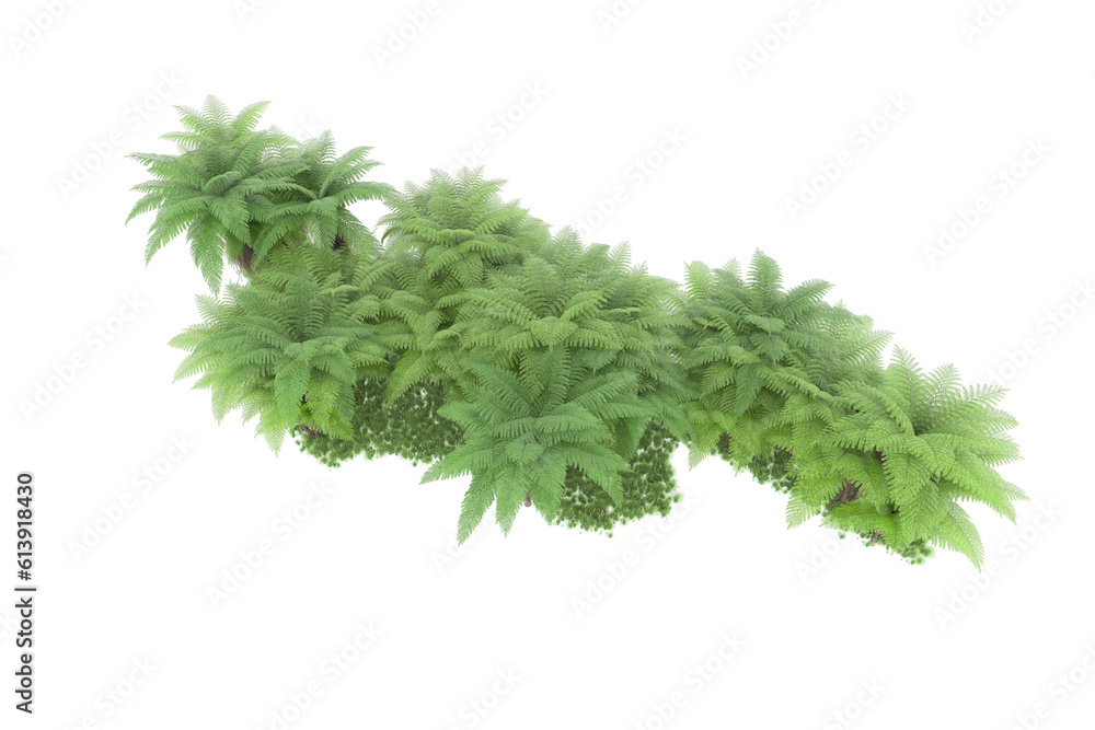 Fototapeta premium Tropical island on transparent background. 3d rendering - illustration