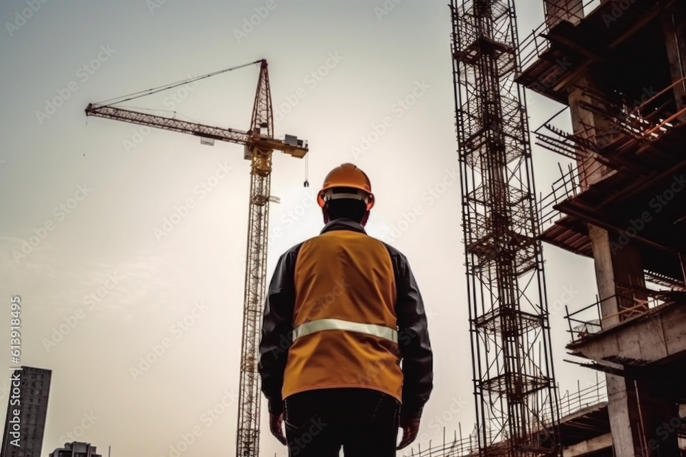 Construction worker on the construction site Construction worker on the construction site
