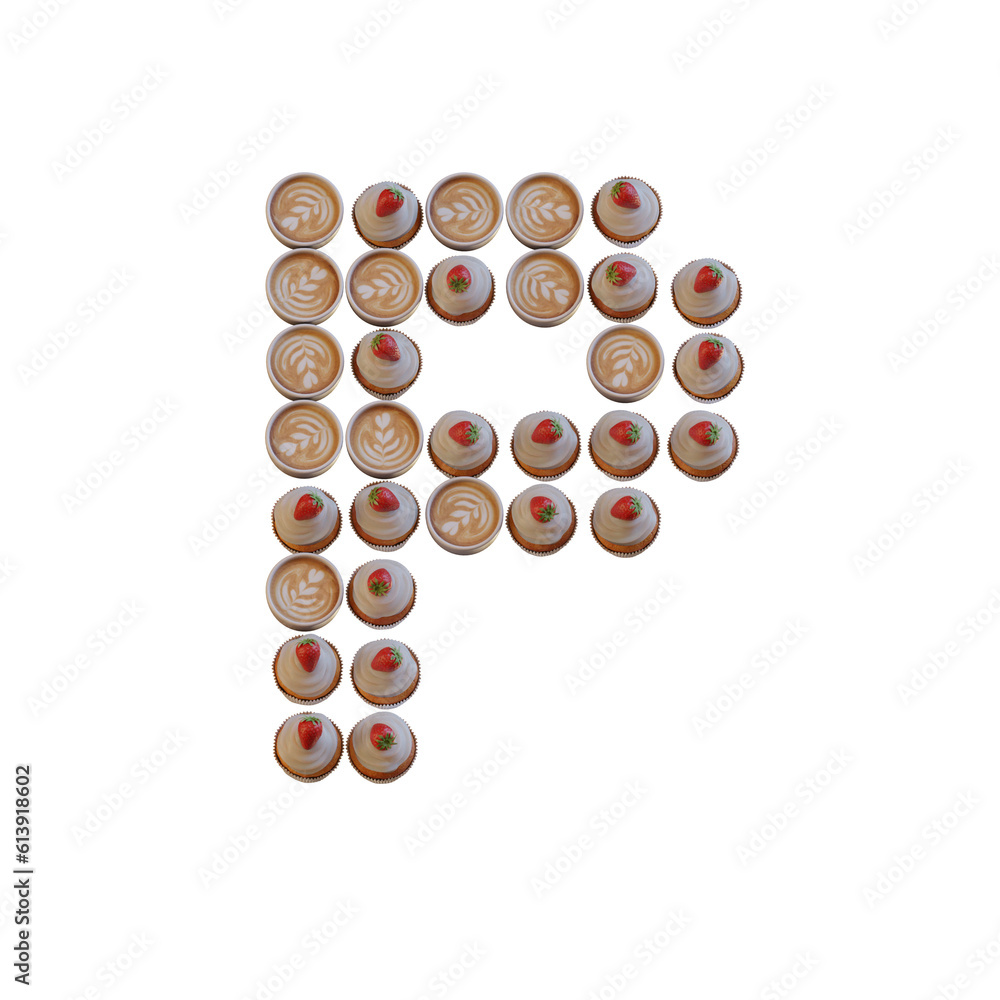 Coffee & Cupcake 3D Alphabet or PNG Letters Coffee & Cupcake 3D Alphabet or PNG Letters