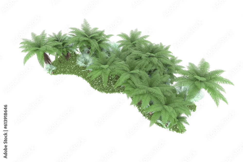 Fototapeta premium Tropical island on transparent background. 3d rendering - illustration