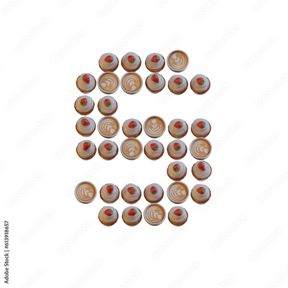 Coffee & Cupcake 3D Alphabet or PNG Letters Coffee & Cupcake 3D Alphabet or PNG Letters