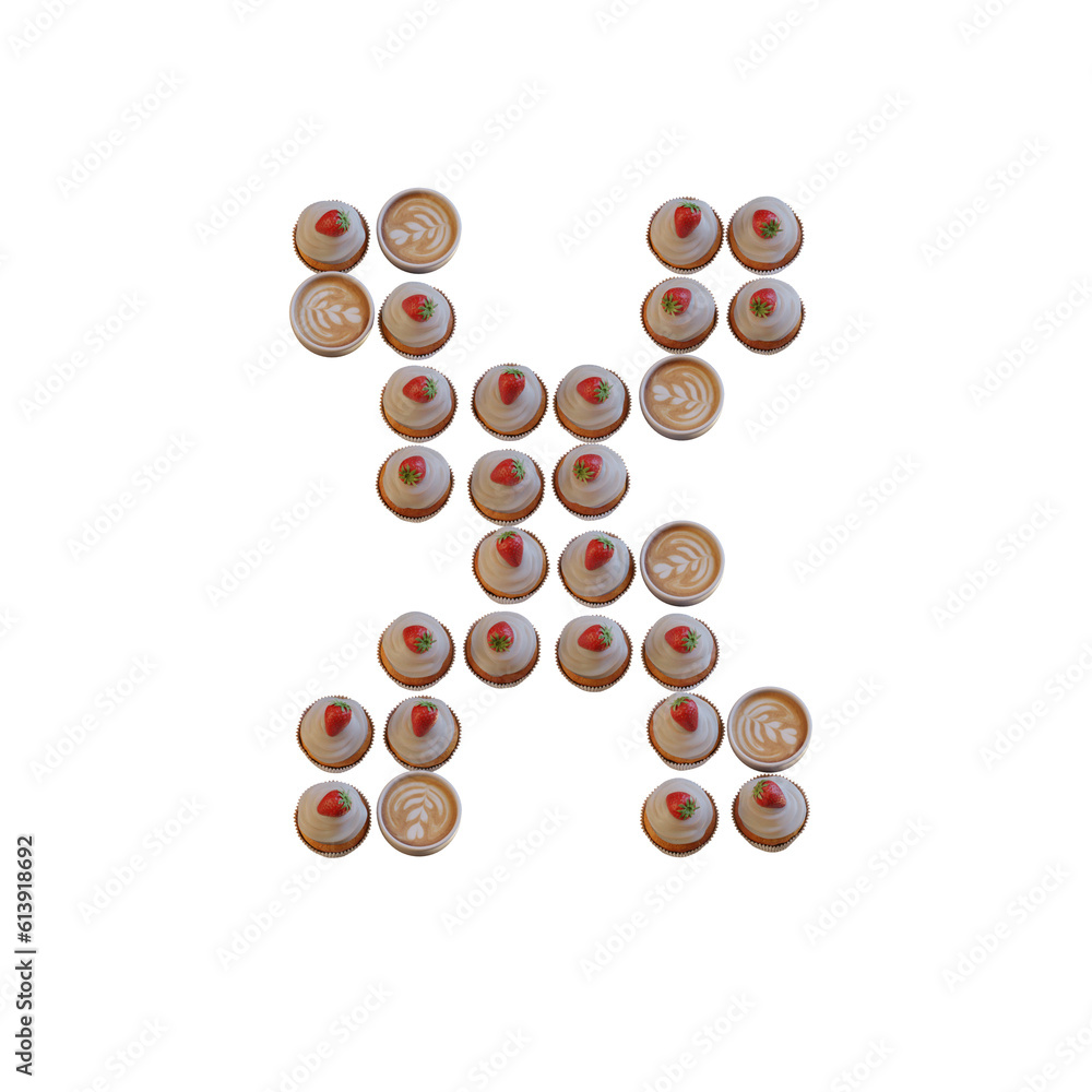 Coffee & Cupcake 3D Alphabet or PNG Letters