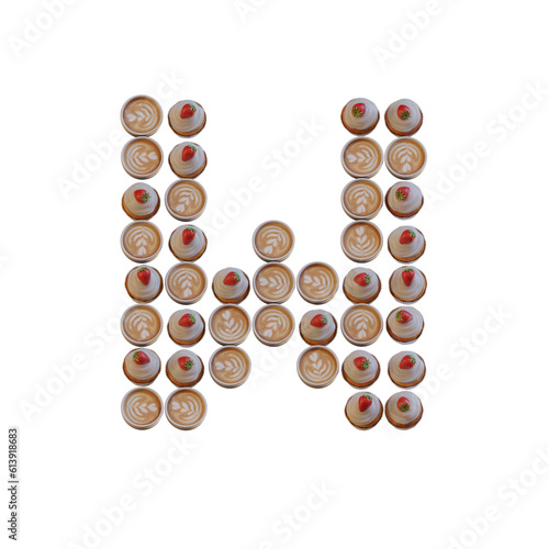 Coffee   Cupcake 3D Alphabet or PNG Letters