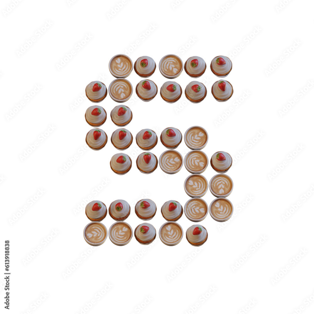 Coffee & Cupcake 3D Alphabet or PNG Letters Coffee & Cupcake 3D Alphabet or PNG Letters