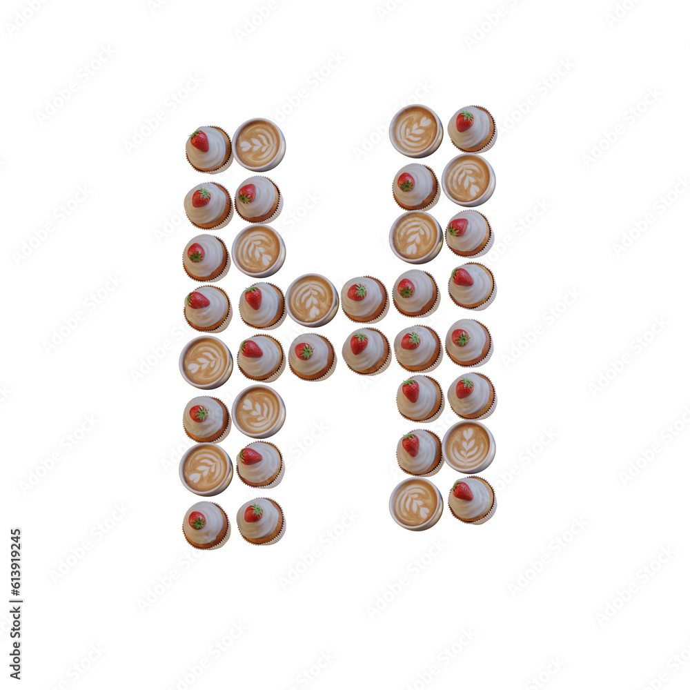 Coffee & Cupcake 3D Alphabet or PNG Letters Coffee & Cupcake 3D Alphabet or PNG Letters