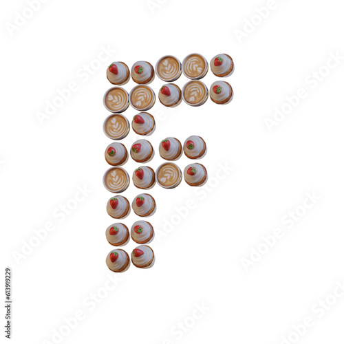 Coffee   Cupcake 3D Alphabet or PNG Letters