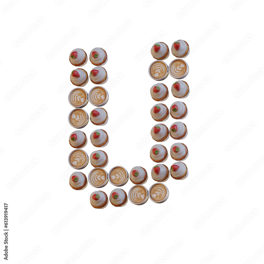 Coffee & Cupcake 3D Alphabet or PNG Letters Coffee & Cupcake 3D Alphabet or PNG Letters